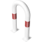 Universal hoop | of steel tube |  76 x 2,6 mm | to be fixed by plugs | total width: 400 mm | total height: 650 mm | hot-dip galvanized and white coatedwith red reflecting stripes